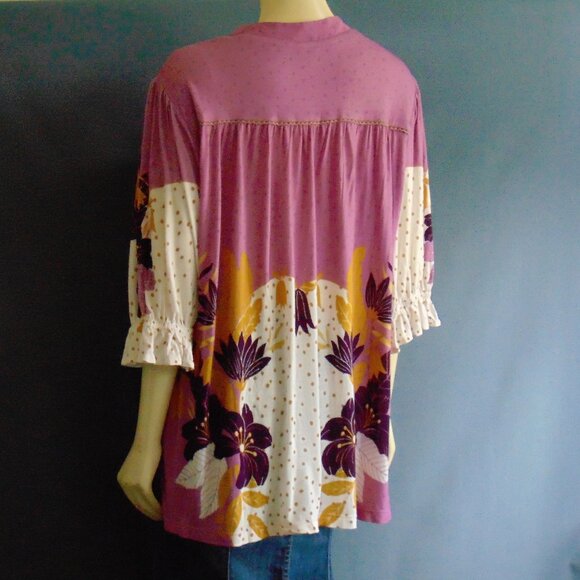 Bl^nk London Anthropologie Stephanie V-Neck Top L - Picture 10 of 14